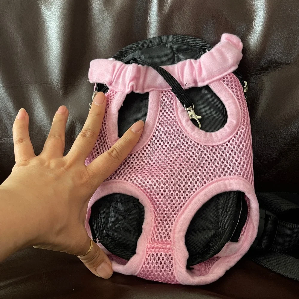 Pet Carrier Backpack - Pink and Black